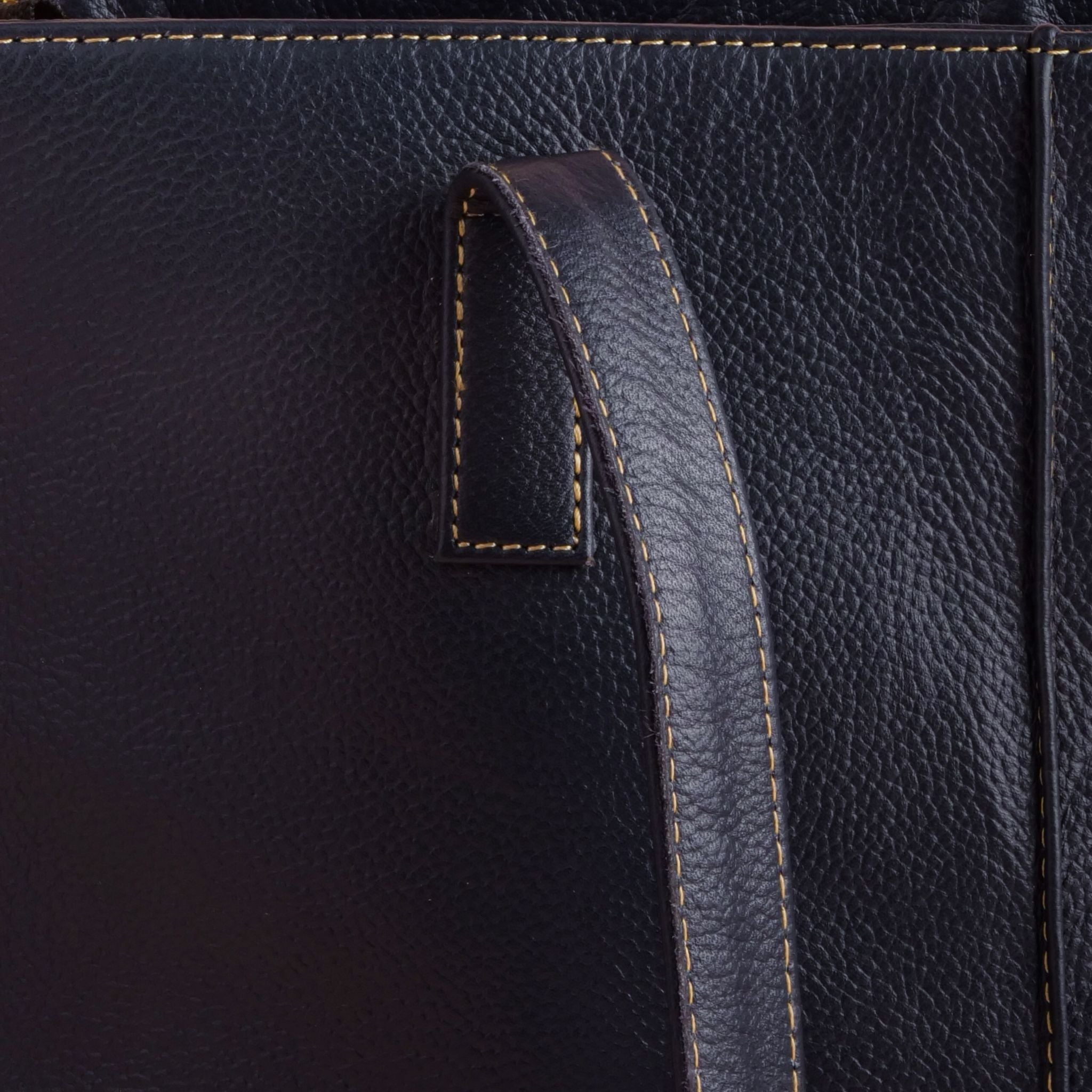 Everyday Women's Midnight Blue Leather Zipper Tote Bag